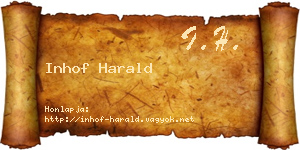 Inhof Harald névjegykártya